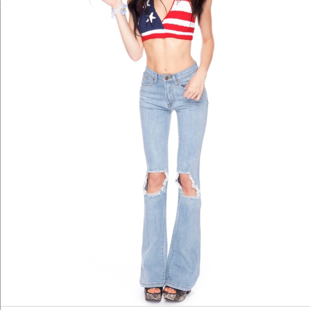 Unif Charlie Bells high waisted jeans